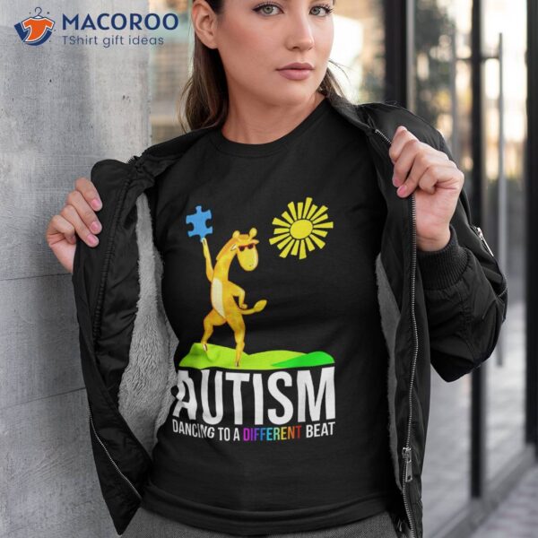 Autism Dancing To A Different Beat Funny Awareness Giraffe Shirt