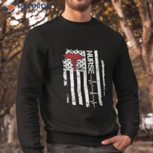 awesome nurse heartbeat united states flag paramedic shirt sweatshirt 1