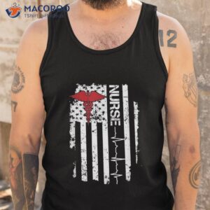 awesome nurse heartbeat united states flag paramedic shirt tank top 1