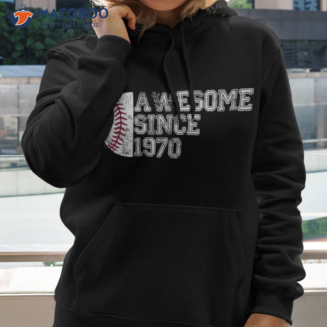 Awesome Since 1970 53rd Birthday Gifts Baseball 53 Years Old hoodie