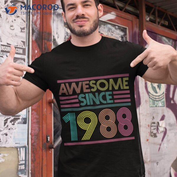 Awesome Since 1988 35th Birthday Gifts 35 Years Old Shirt