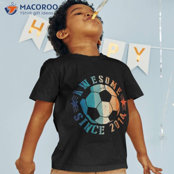 Awesome Since 2014 9th Birthday 9 Year Old Soccer Player Shirt