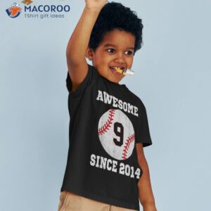 awesome since 2014 9th birthday baseball boy 9 years old kid shirt tshirt 3