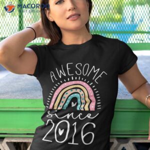 awesome since 2016 7th birthday rainbow gifts born in shirt tshirt 1