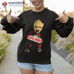 baby groot piza papa johns shirt sweatshirt 1