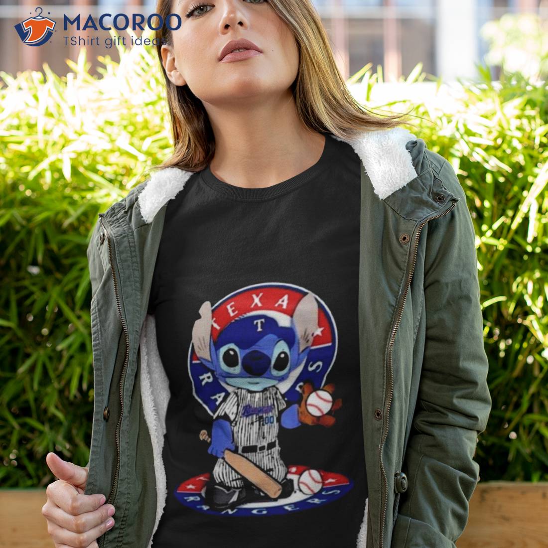 Baby Stitch Texas Rangers Baseball Logo 2023 Shirt