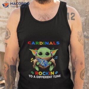 baby yoda hug arizona cardinals autism rockin to a different tune shirt tank top