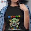 Baby Yoda Hug Chicago Bears Autism Rockin To A Different Tune Shirt