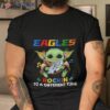 Baby Yoda Hug Philadelphia Eagles Autism Rockin To A Different Tune Shirt