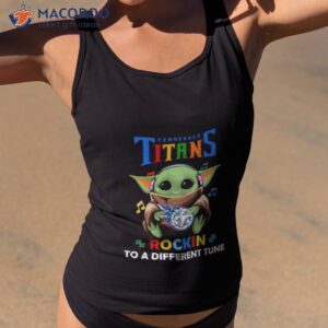 baby yoda hug tennessee titans autism rockin to a different tune shirt tank top 2