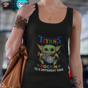 baby yoda hug tennessee titans autism rockin to a different tune shirt tank top 4