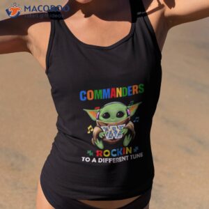 baby yoda hug washington commanders autism rockin to a different tune shirt tank top 2