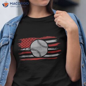 Baseball 4th Of July Usa American Flag Red White Blue Shirt