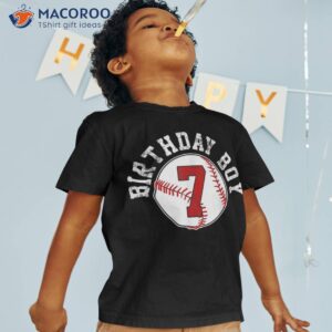 baseball 7th birthday party 7 years old gift shirt tshirt