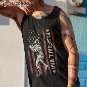 baseball dad flag gifts fathers day retro shirt tank top 1