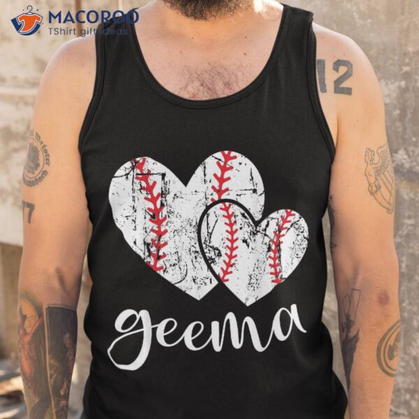 Baseball Geema Heart Ball Funny Proud Grandma Mother’s Day Shirt