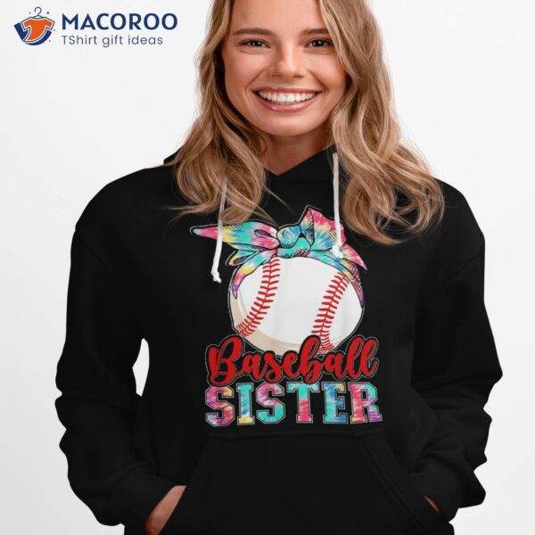 Baseball Sister Leopard Heart Funny Mothers Day Girls Shirt