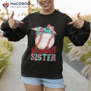 baseball sister leopard heart funny mothers day girls shirt sweatshirt 1