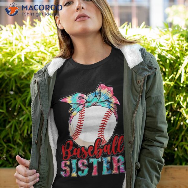 Baseball Sister Leopard Heart Funny Mothers Day Girls Shirt