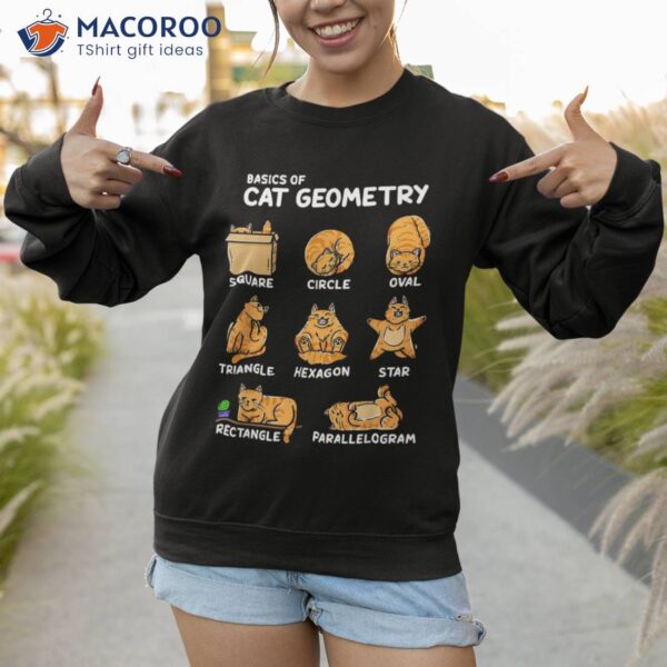 Basic Cat Geometry Cute Lover Owner Math School Shirt