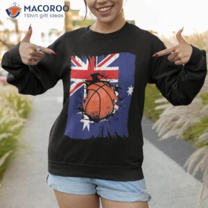 basketball team australia support splintered australian flag shirt sweatshirt