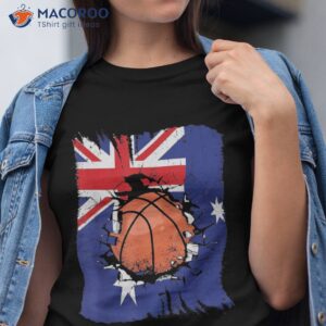 Basketball Team Australia Support Splintered Australian Flag Shirt