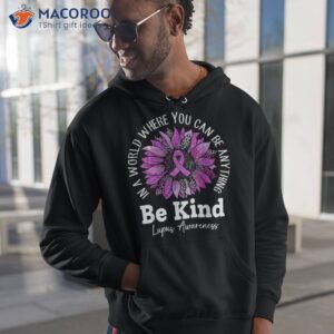 be kind sunflower in may we wear purple for lupus awareness shirt hoodie 1