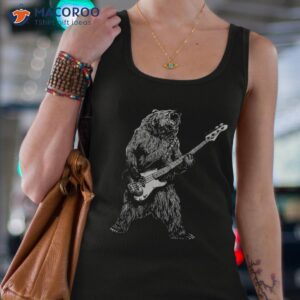 bear playing bass guitar shirt for animal tank top 4