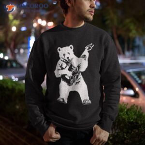 bear playing guitar electric graphic tee rocks shirt sweatshirt