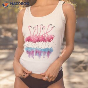 beautiful tropical dancing pink flamingos shirt tank top 1