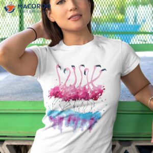 beautiful tropical dancing pink flamingos shirt tshirt 1