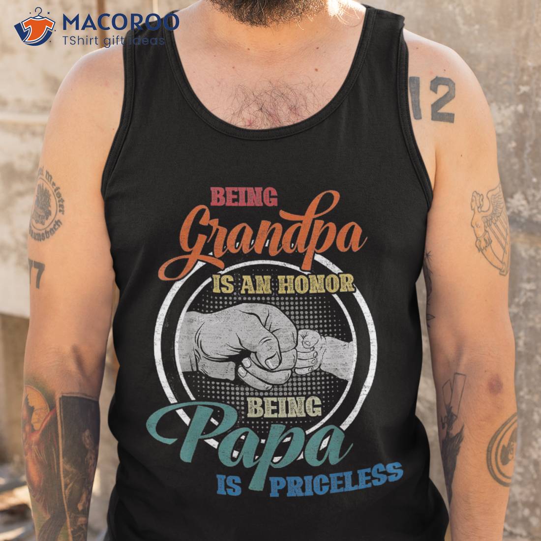 Being Grandpa Is An Honor Papa Priceless Fathers tanktop