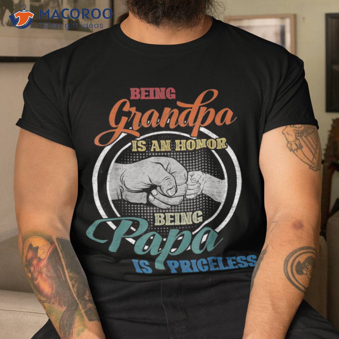 Being Grandpa Is An Honor Papa Priceless Fathers ttshirt