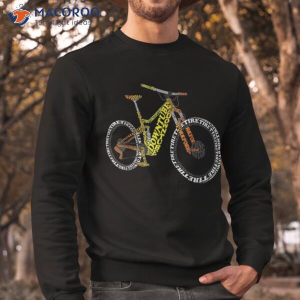 Bicycle Anatomy Mountain Bike Mtb Parts Funny Biker Rider Shirt