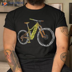 bicycle anatomy mountain bike mtb parts funny biker rider shirt tshirt