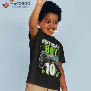 birthday boy 10 video game controller gamer 10th shirt tshirt 3