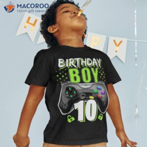 birthday boy 10 video game controller gamer 10th shirt tshirt