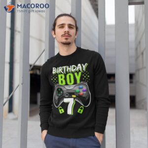 birthday boy 7 video game controller gamer 7th gift shirt sweatshirt 1