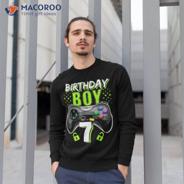 Birthday Boy 7 Video Game Controller Gamer 7th Gift Shirt