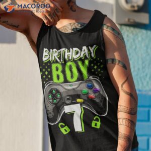 birthday boy 7 video game controller gamer 7th gift shirt tank top 1