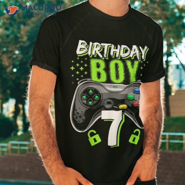 Birthday Boy 7 Video Game Controller Gamer 7th Gift Shirt