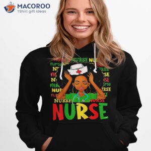 black woman nurse afro retro juneteenth history month shirt hoodie 1