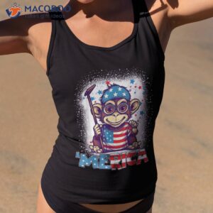 Bleached Patriotic Monkey 4th Of July Fireworks Merica Gifts Shirt