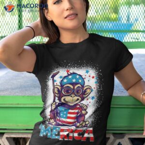 bleached patriotic monkey 4th of july fireworks merica gifts shirt tshirt 1