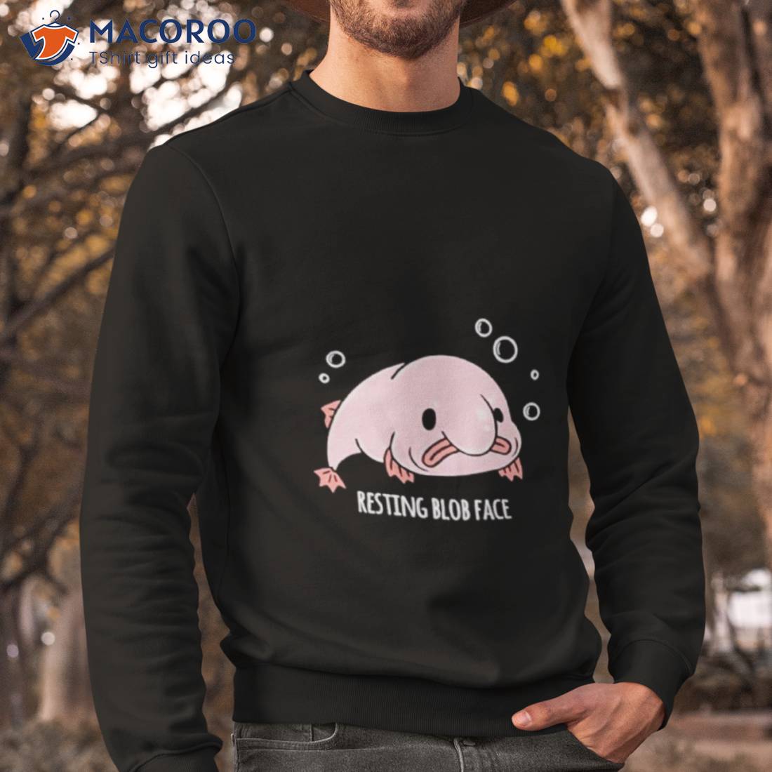  Resting Blob Face Blobfish T-Shirt : Clothing, Shoes & Jewelry