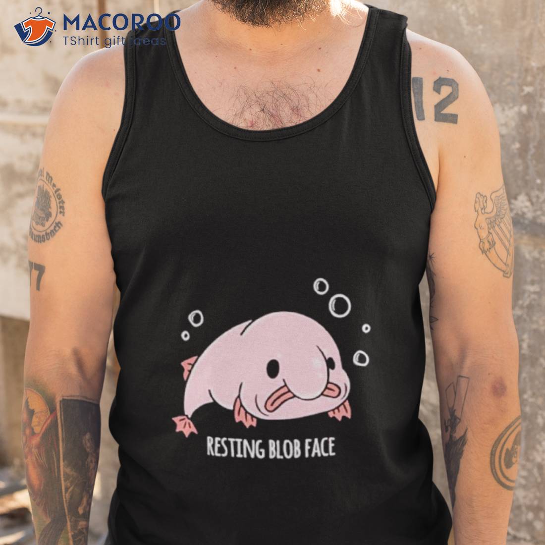  Resting Blob Face Blobfish T-Shirt : Clothing, Shoes & Jewelry