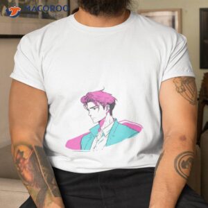 Photo white hair anime boy taking off shirt dynam  OpenArt