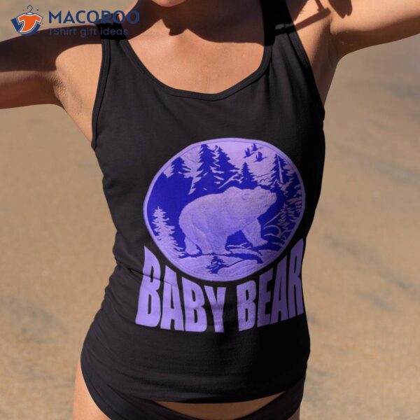 Blue Woodland Baby Bear Camping Cub Shirt