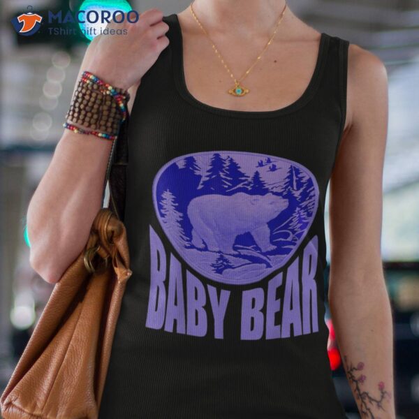 Blue Woodland Baby Bear Camping Cub Shirt