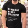 Bonus Dad Knows Everything Makes Stuff Up Really Fast Father Shirt